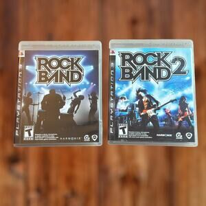 Rock Band 1 and Rock Band 2 Lot (Sony PlayStation 3, PS3) w/ Manuals Bundle Lot